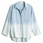 Stitch Fix women’s luxury fabric blue ombre button-down shirt.