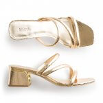 Stitch Fix women’s gold block heel sandals.