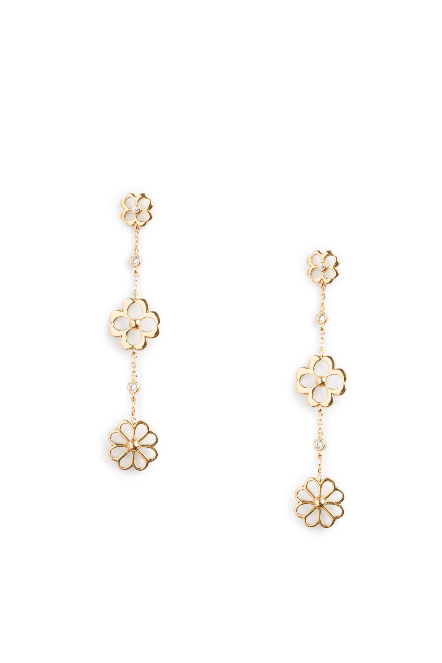 Stitch Fix women’s gold flower drop earrings.