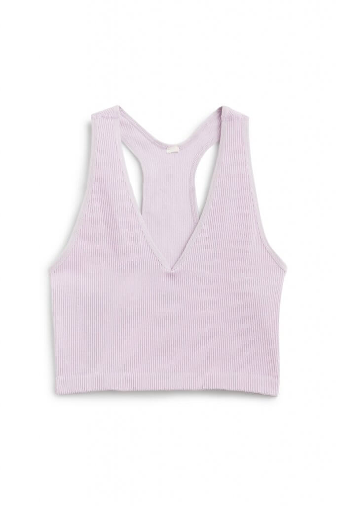 Stitch Fix women’s lavender v-neck sports bra.