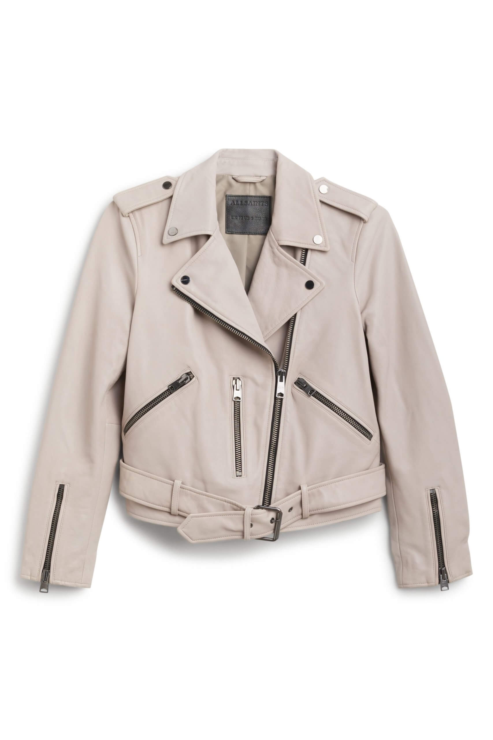 Stitch Fix women’s taupe moto jacket.