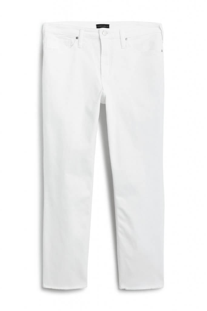 Stitch Fix women’s white straight-leg jeans.