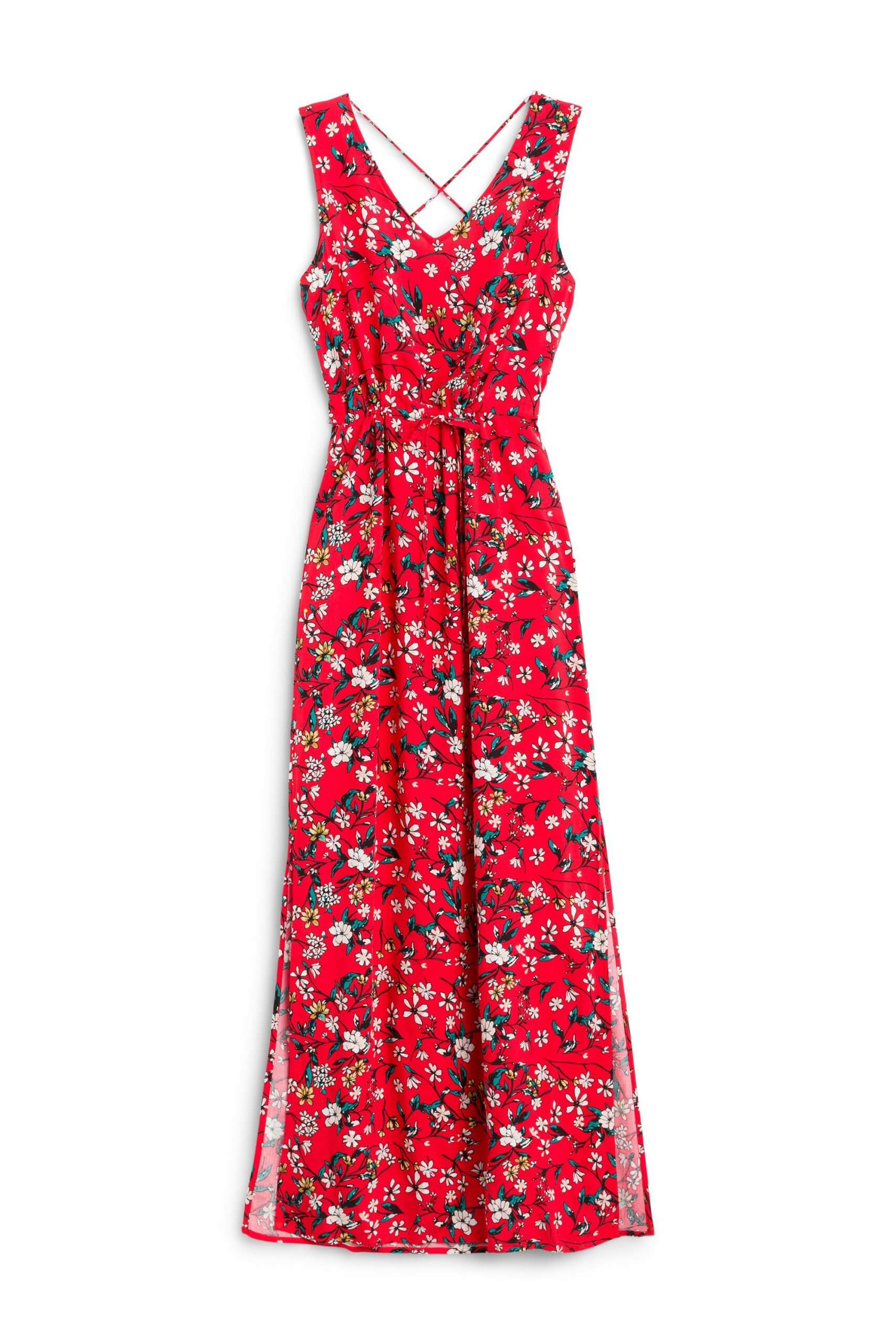 Stitch Fix women’s red floral maxi dress.
