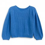 Stitch Fix women’s blue peplum-sleeved sweater.