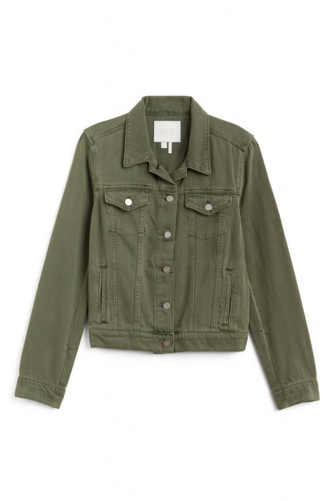 Stitch Fix women’s olive denim jacket.