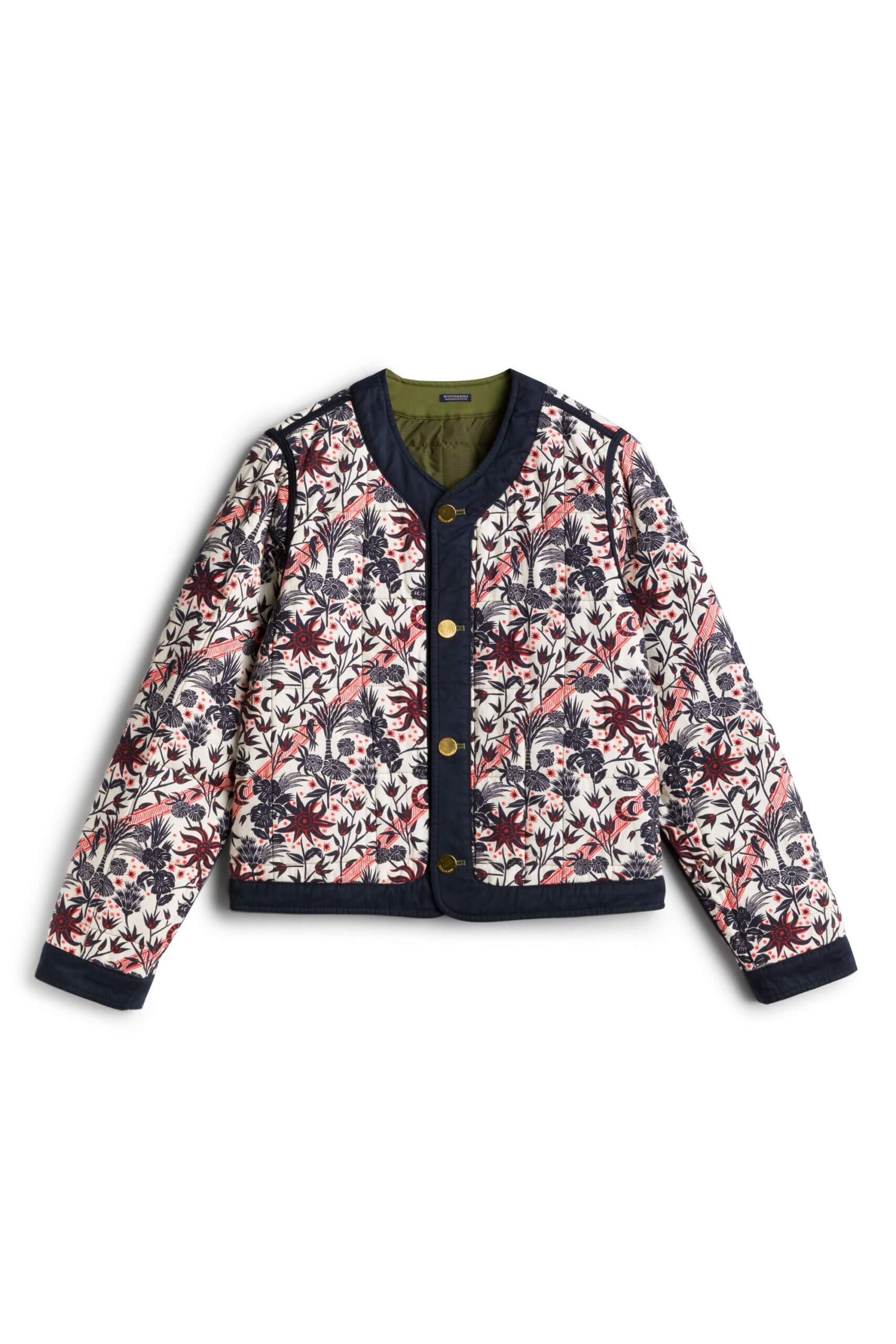 Stitch Fix women’s multi-color floral print bomber jacket.