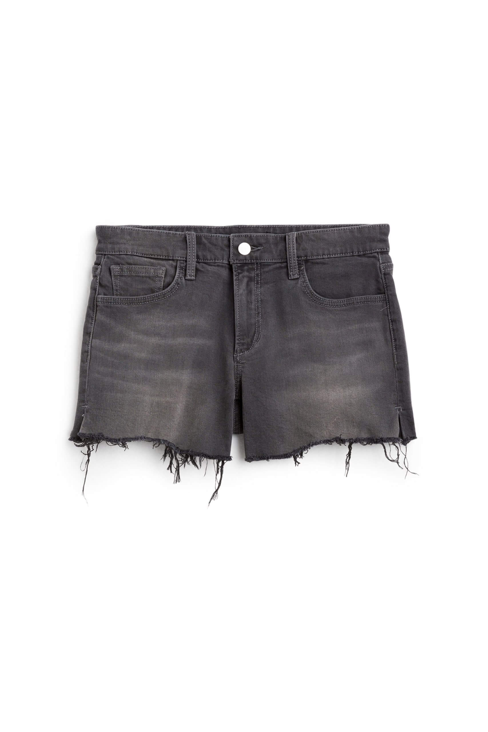 Stitch Fix women’s denim shorts in grey wash with frayed hems.