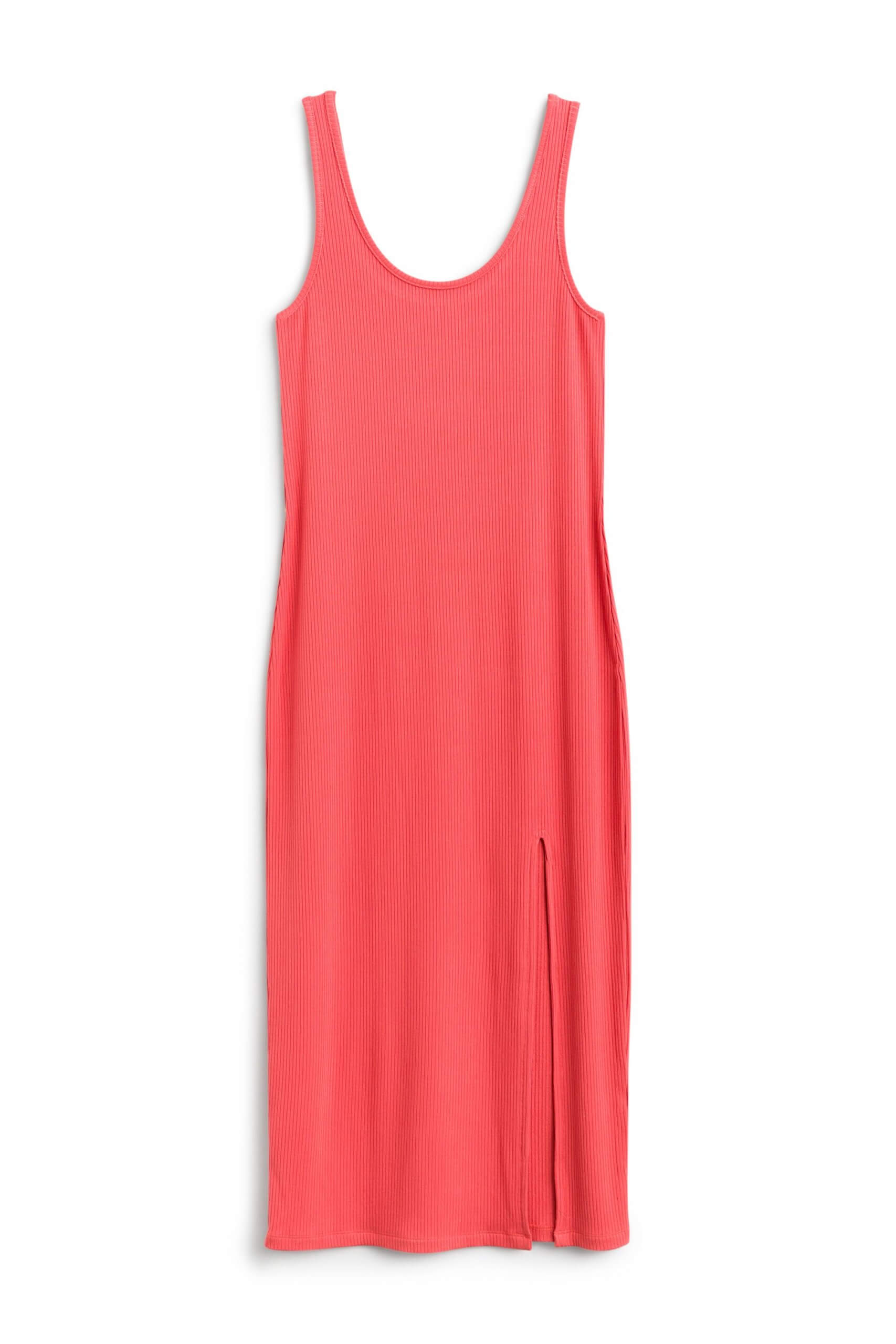 Stitch Fix women’s sleeveless orange midi dress.