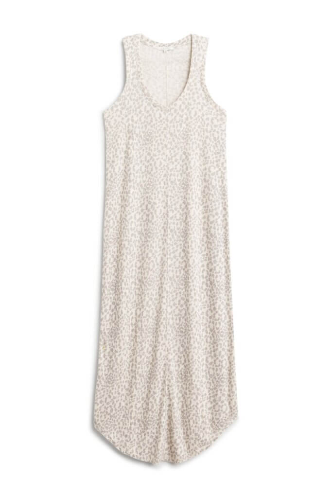 Stitch Fix T-shirt tank maxi dress with subtle beige and white animal print.