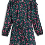 Stitch Fix women’s green long-sleeve mini dress with floral print.
