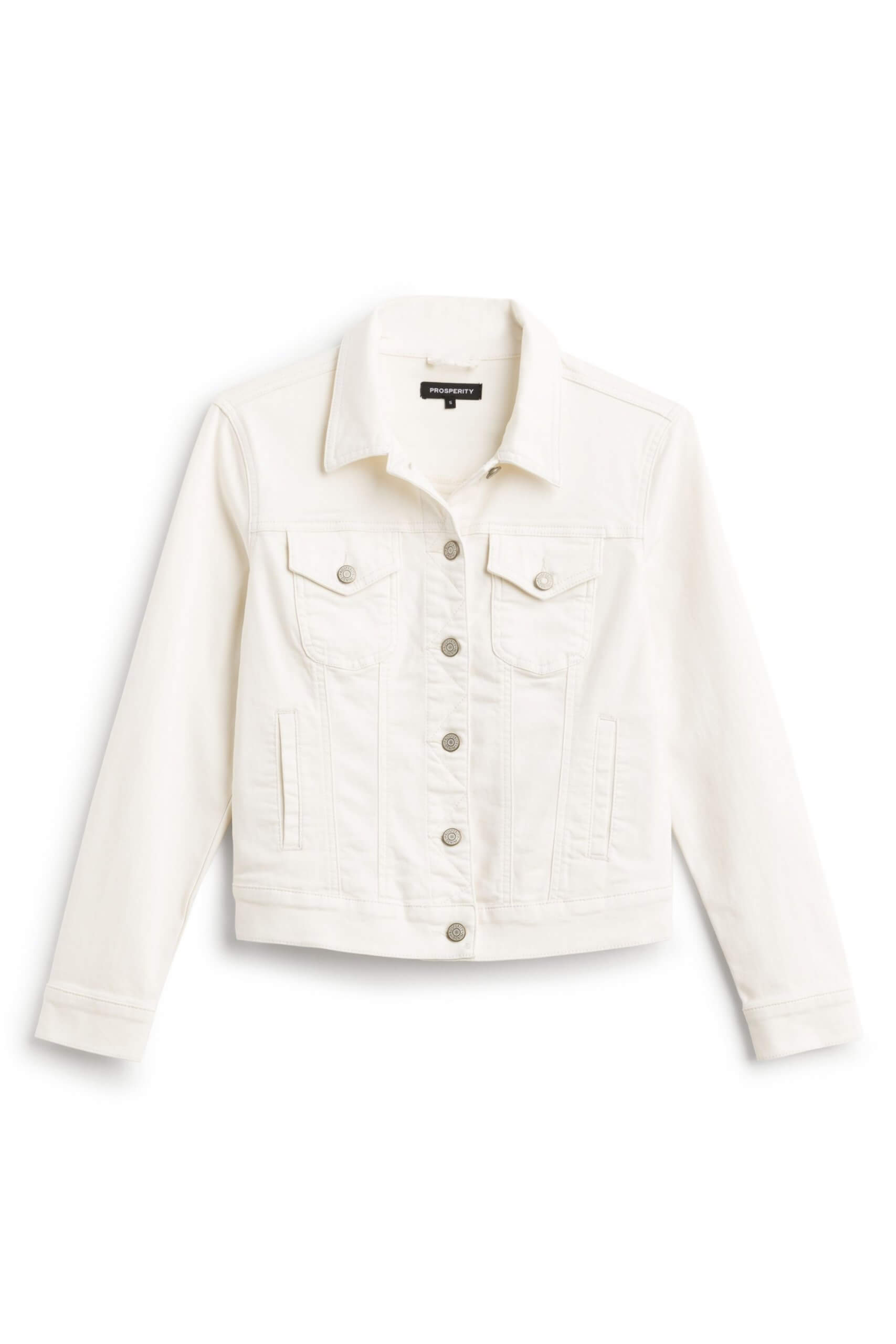 Stitch Fix women’s white denim jacket.