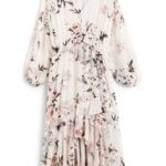 Stitch Fix women’s off-white, long sleeve floral maxi dress.