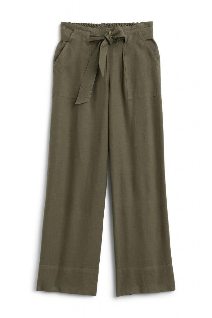 Stitch Fix women’s olive wide-leg pants.