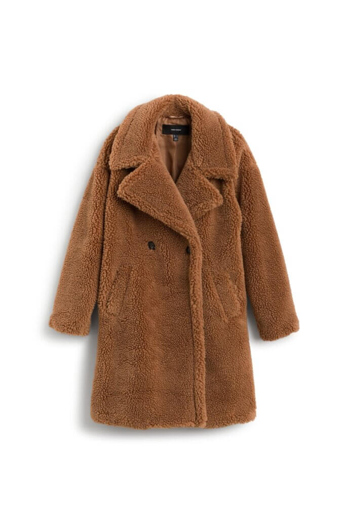 Stitch Fix women’s brown sherpa overcoat.
