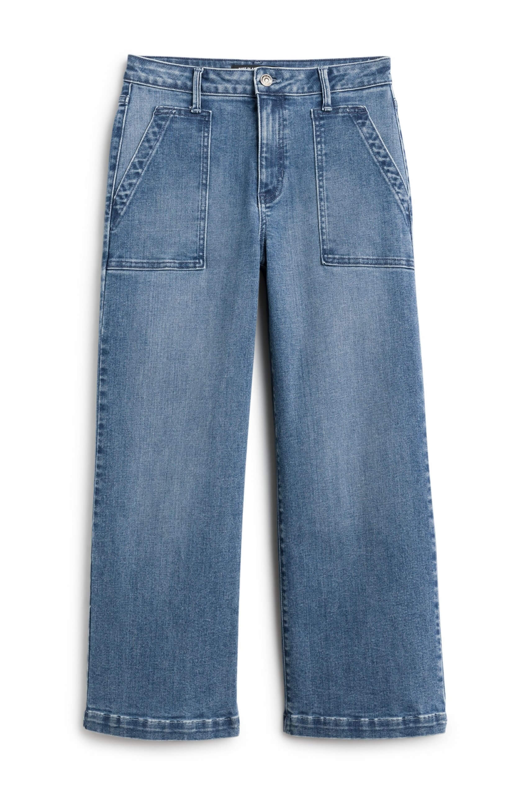Stitch Fix Women's blue wide-leg jeans.