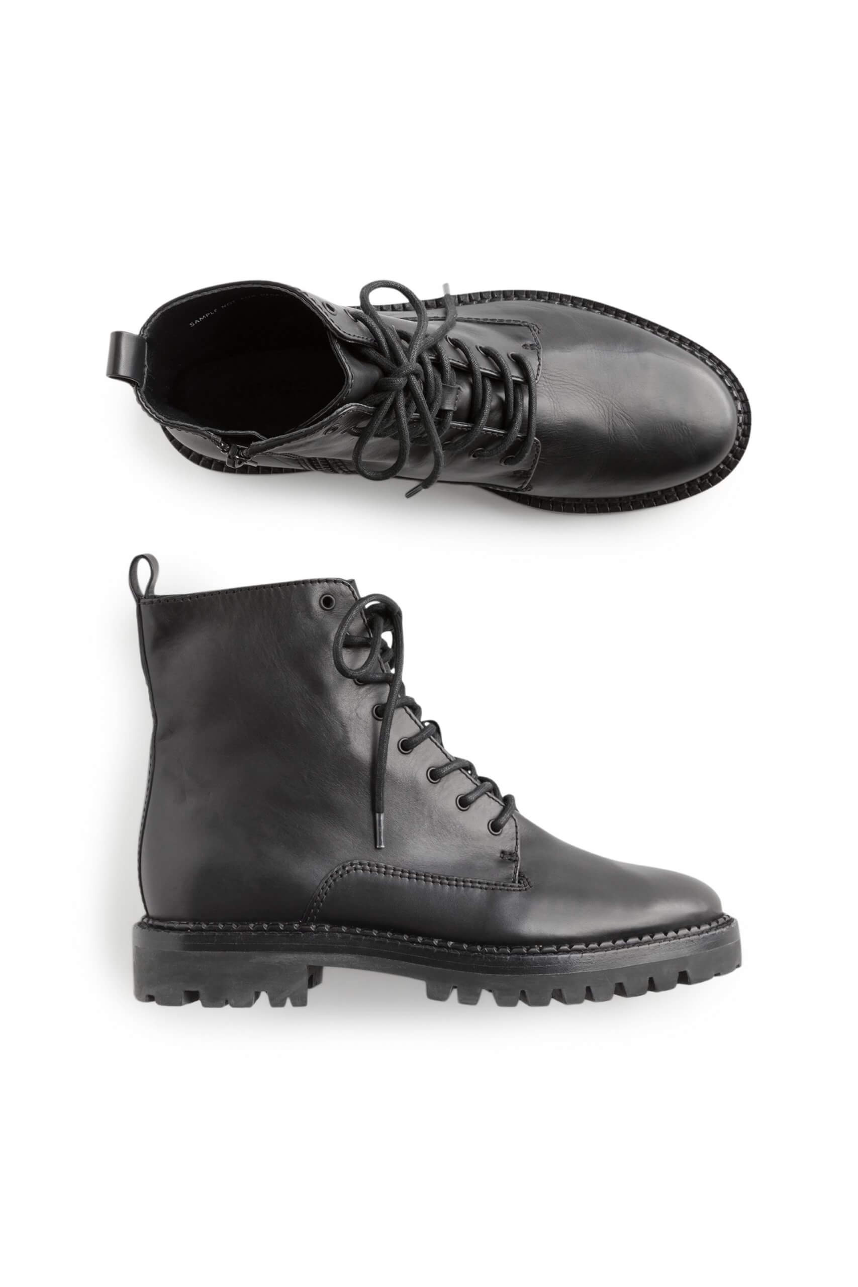 Stitch Fix women’s black leather combat boots.