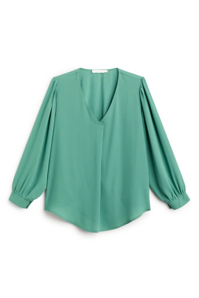 Stitch Fix Women's green v-neck blouse. 