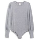 Stitch Fix women’s grey long-sleeve bodysuit.