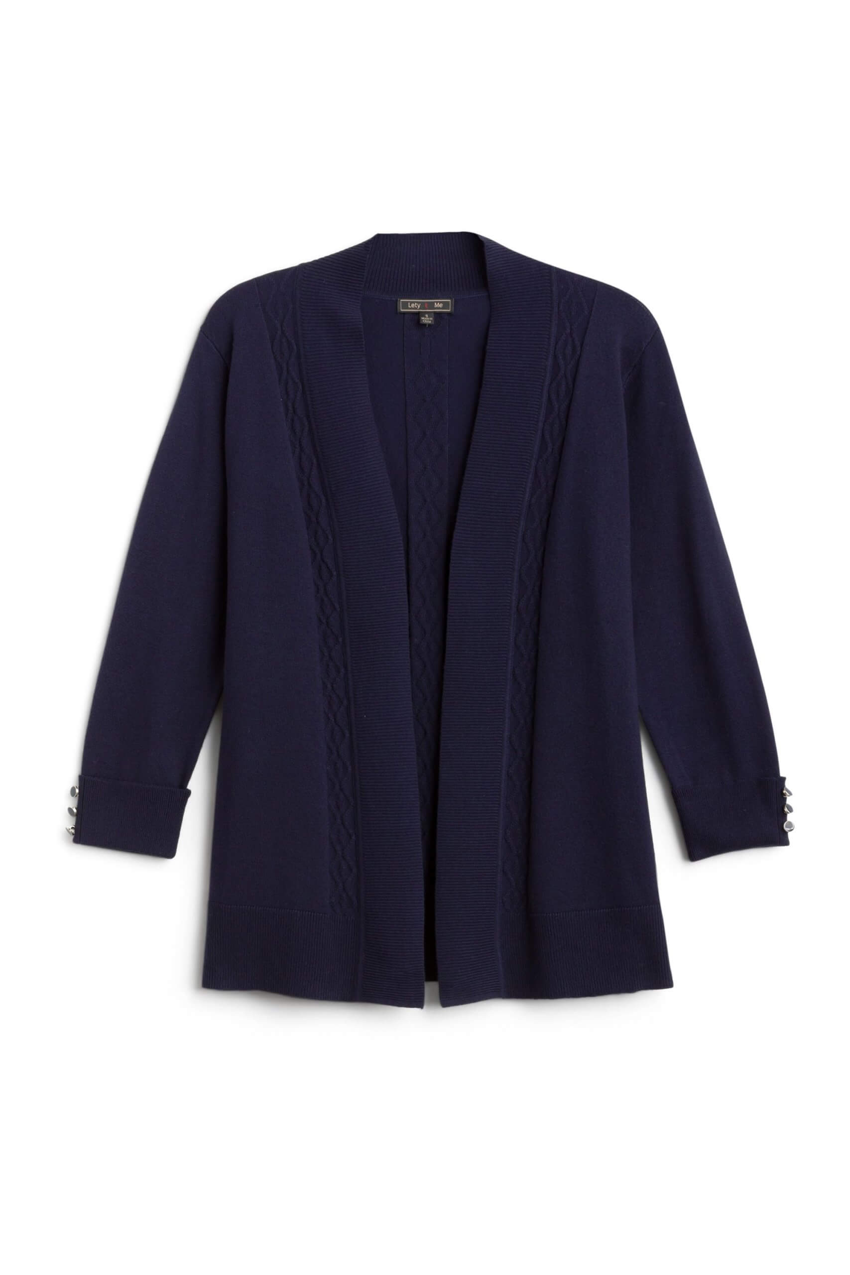 Stitch Fix Women’s navy collarless blazer.