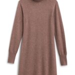 Stitch Fix women’s brown turtleneck sweater dress with long sleeves.