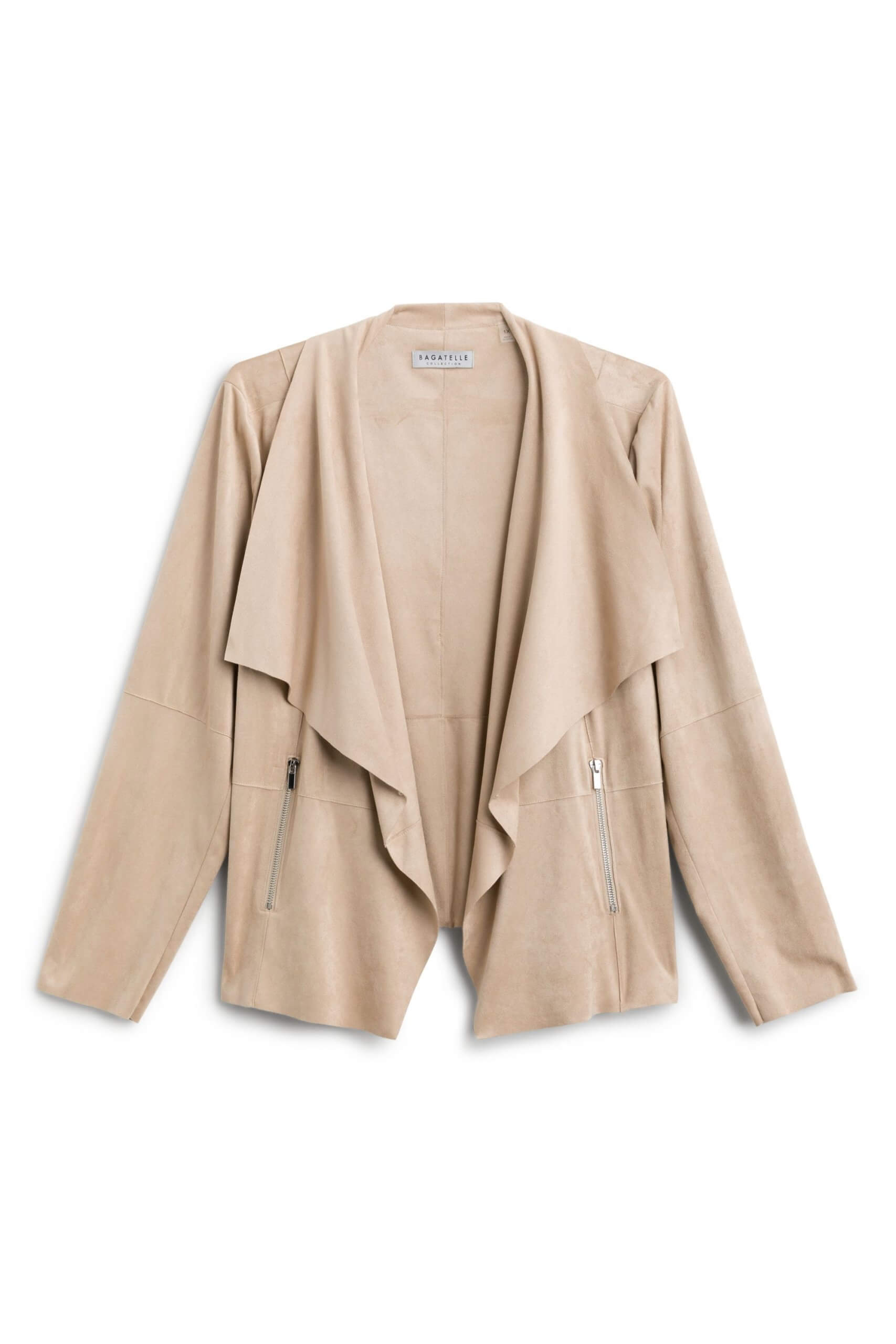 Stitch Fix Women's tan suede jacket.
