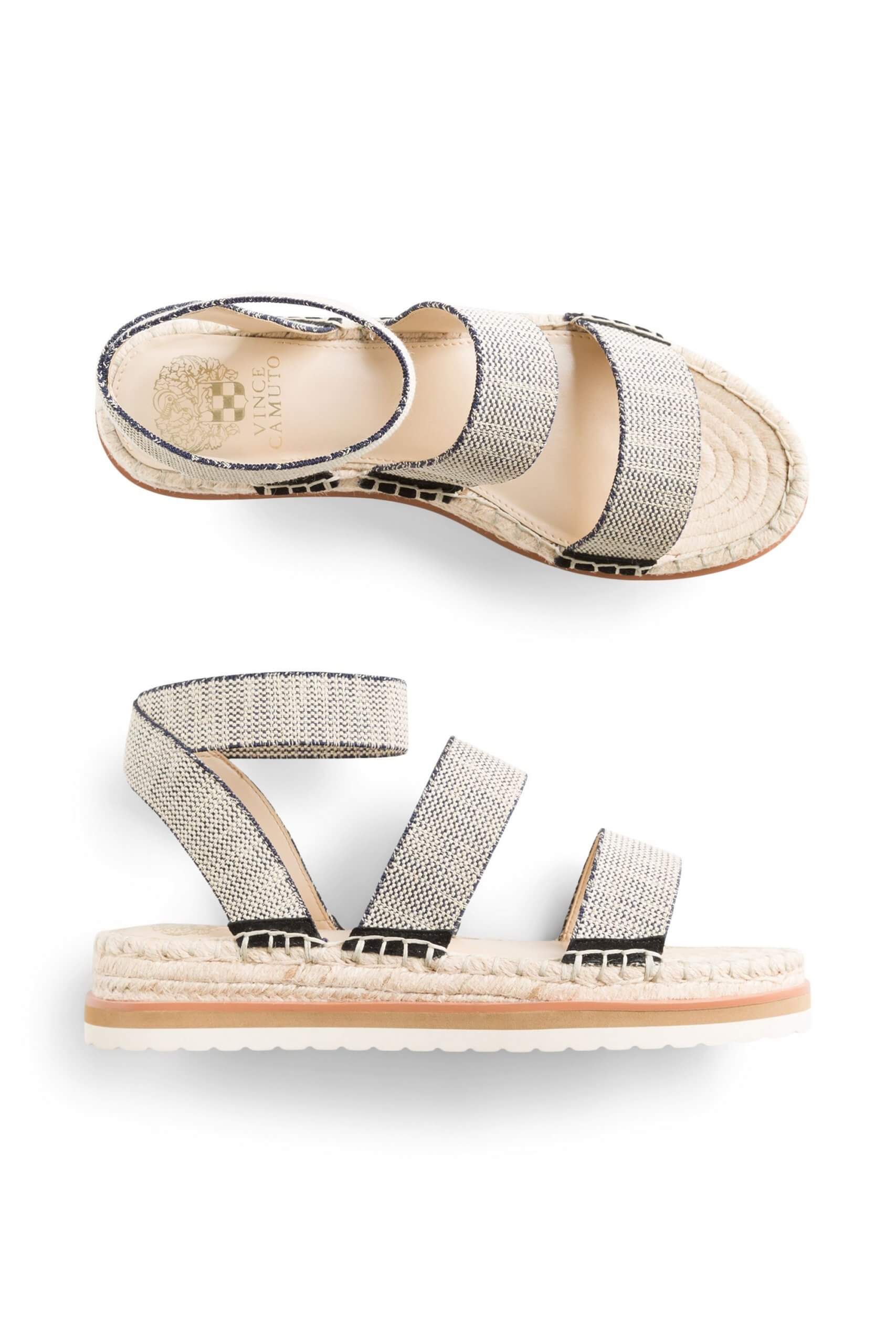 Stitch Fix women’s grey strappy woven sandals with an espadrille platform and sporty sole.