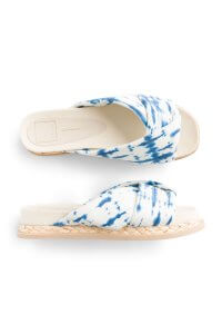 Stitch Fix Women's white and blue slide sandals.