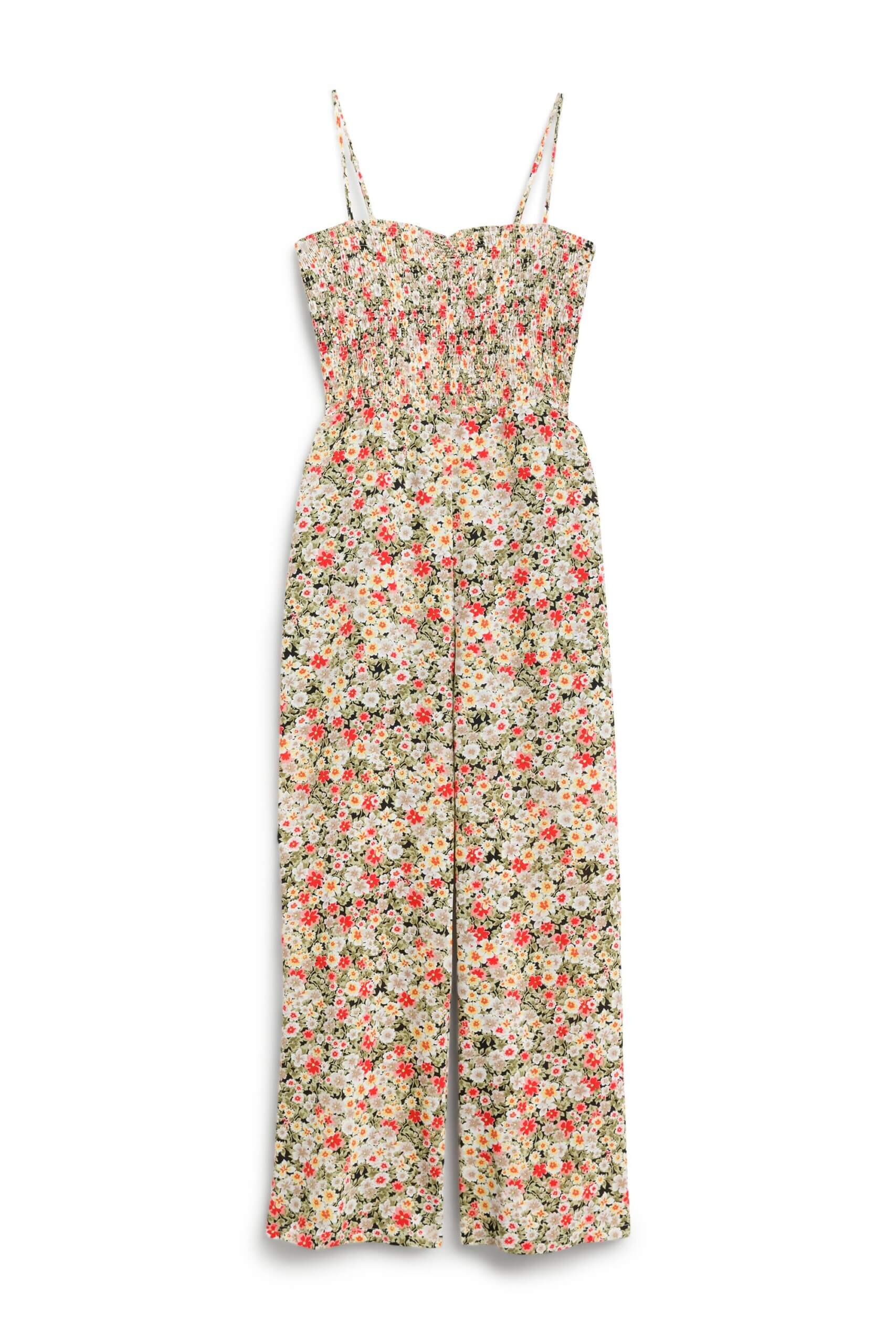 Stitch Fix women’s multi-colored floral smocked jumpsuit