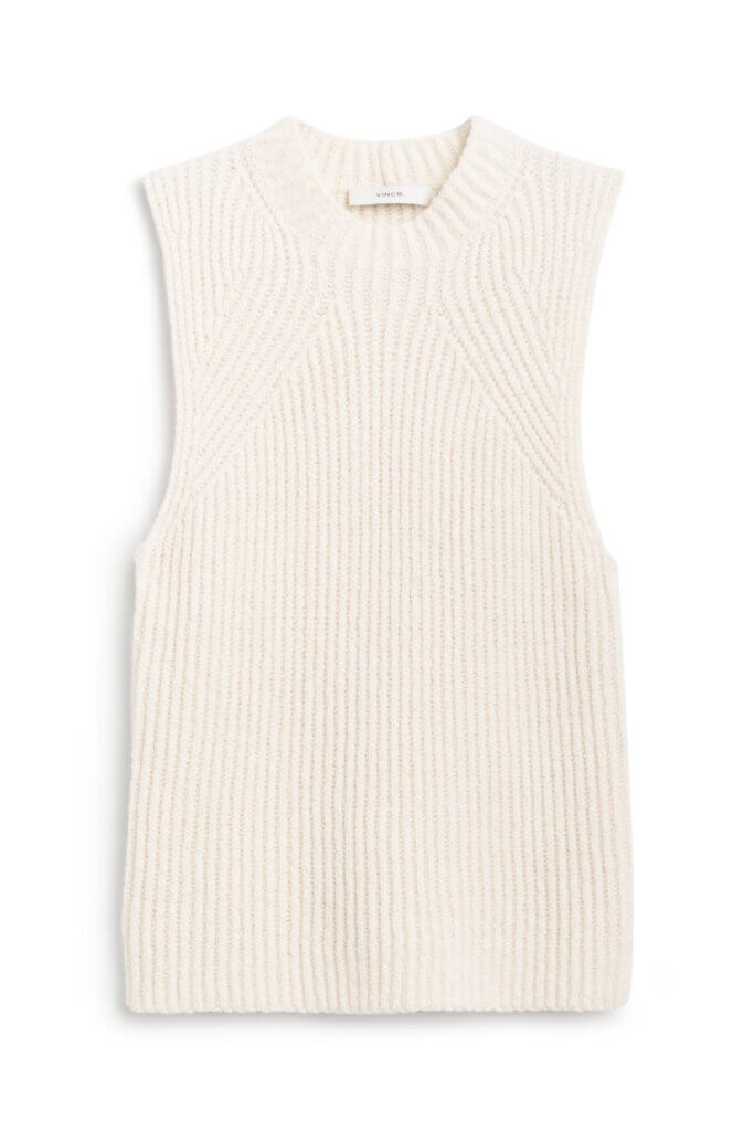Stitch Fix women's cream sweater tank top.