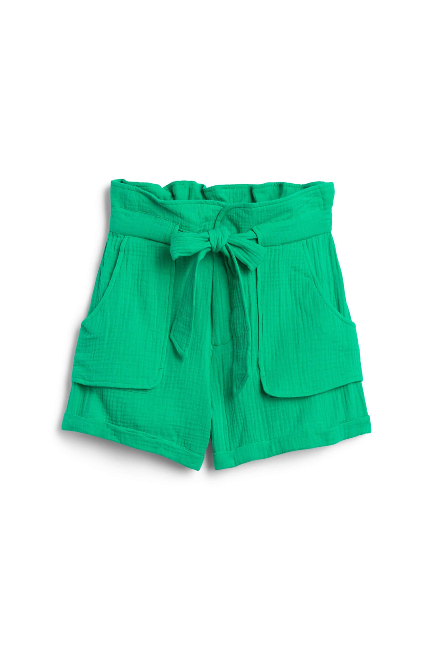 Stitch Fix women’s green tie-waist paperbag shorts.