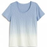 Stitch Fix women’s luxury fabric Pima cotton blue ombre scoop neck T-shirt.