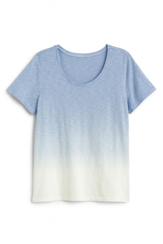 Stitch Fix women’s luxury fabric Pima cotton blue ombre scoop neck T-shirt.