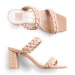 Stitch Fix women’s tan braided strap heeled sandals.