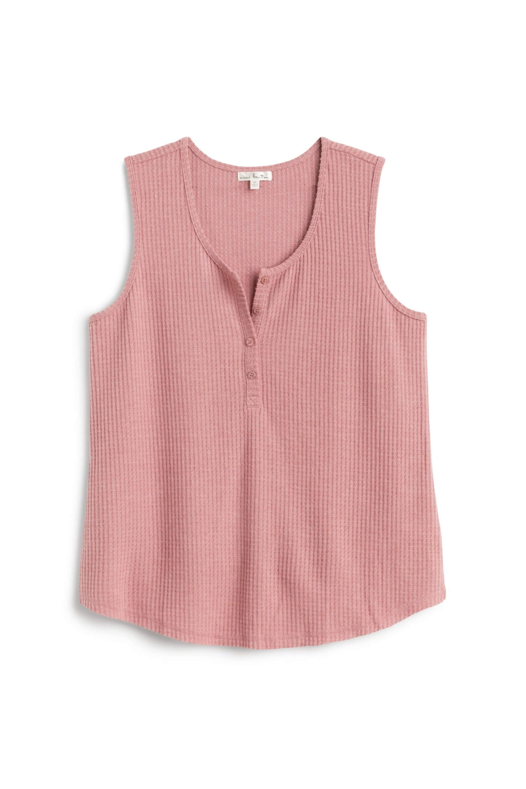 Stitch Fix women’s dusty pink sleeveless henley tank.