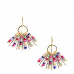 Stitch Fix women’s gold earrings with multi-colored dangly beads.