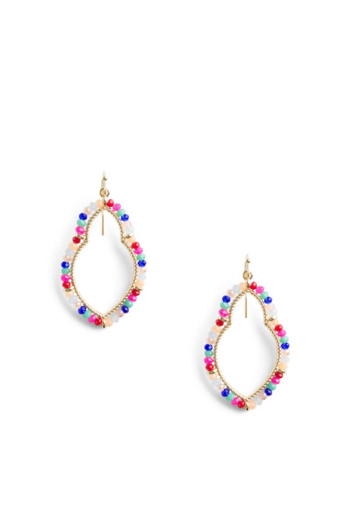 Stitch Fix women’s multi-colored beaded drop earrings.