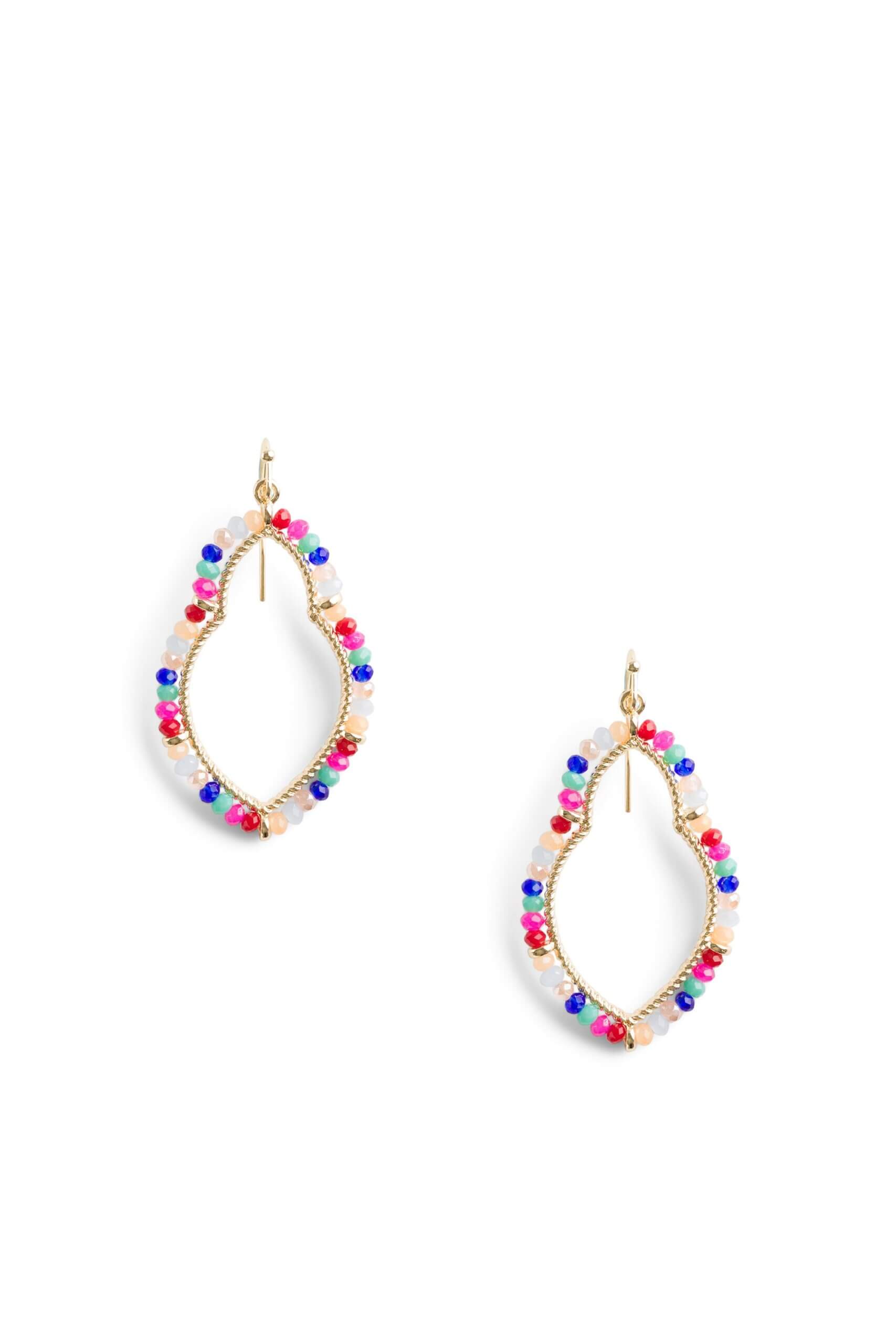 Stitch Fix women’s multi-colored beaded drop earrings.