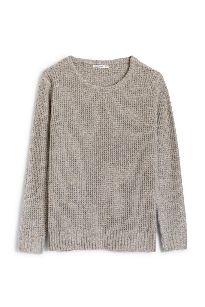 Stitch Fix women's gray waffle knit sweater.