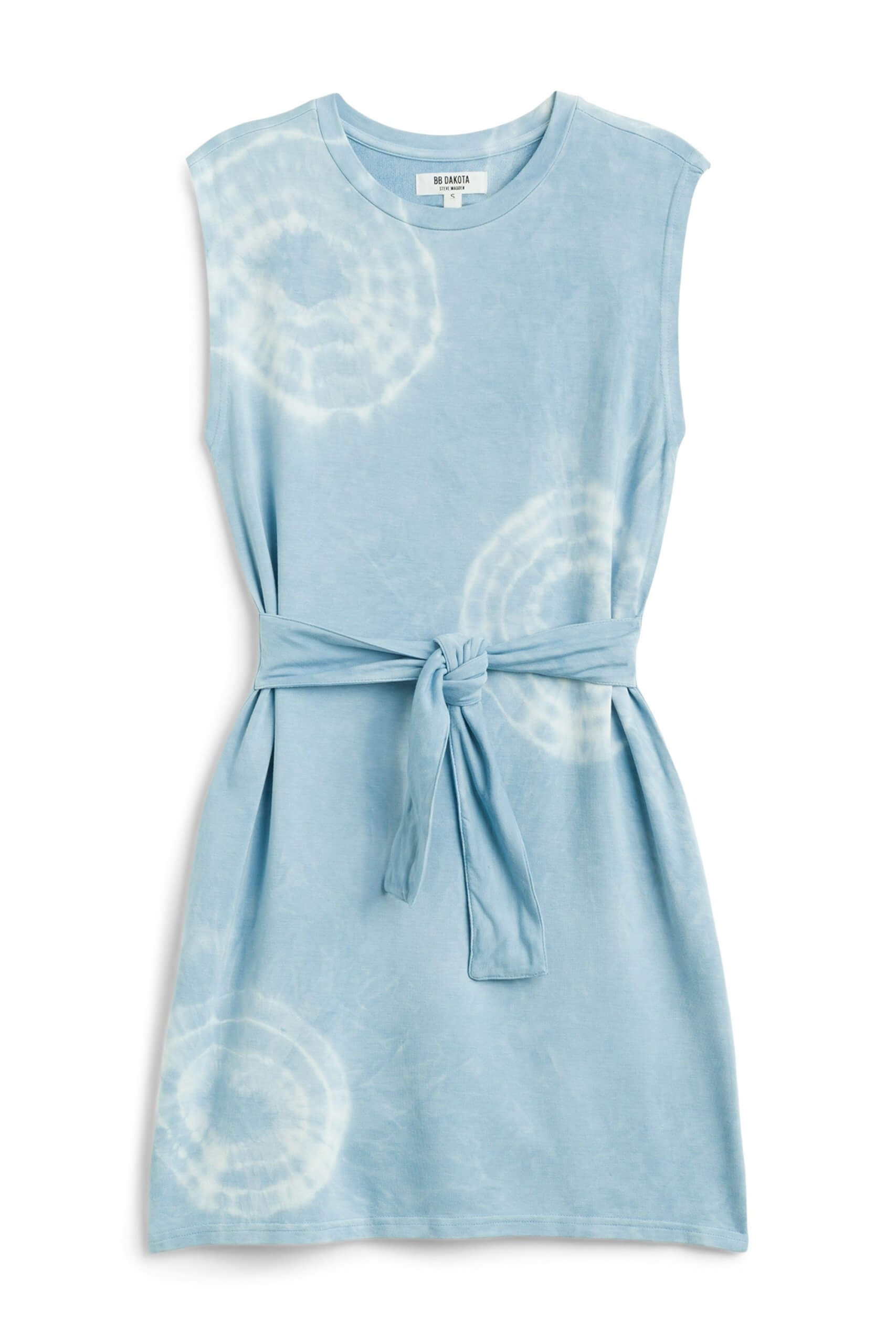 Stitch Fix Women’s blue tie-dye dress with a tie-waist.