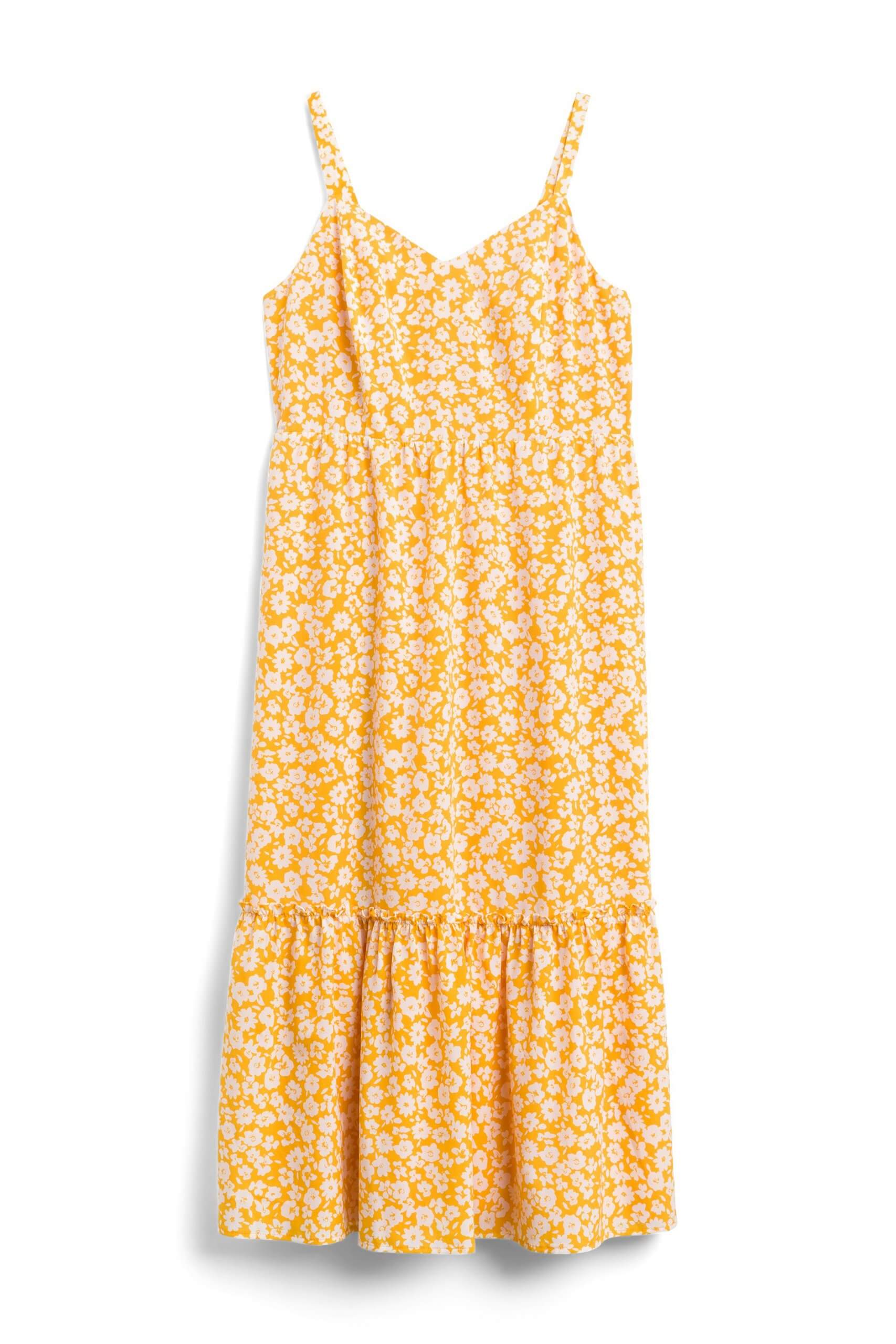 Stitch Fix women’s yellow floral print maxi dress.