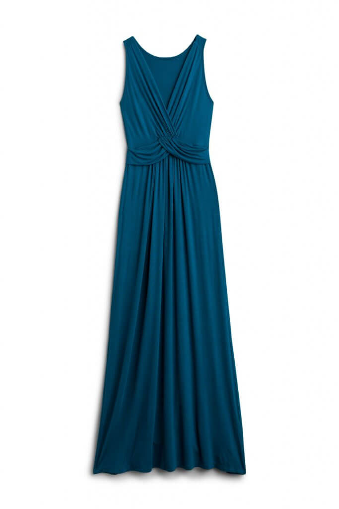 Stitch Fix Women’s blue maxi dress with twist front detail.