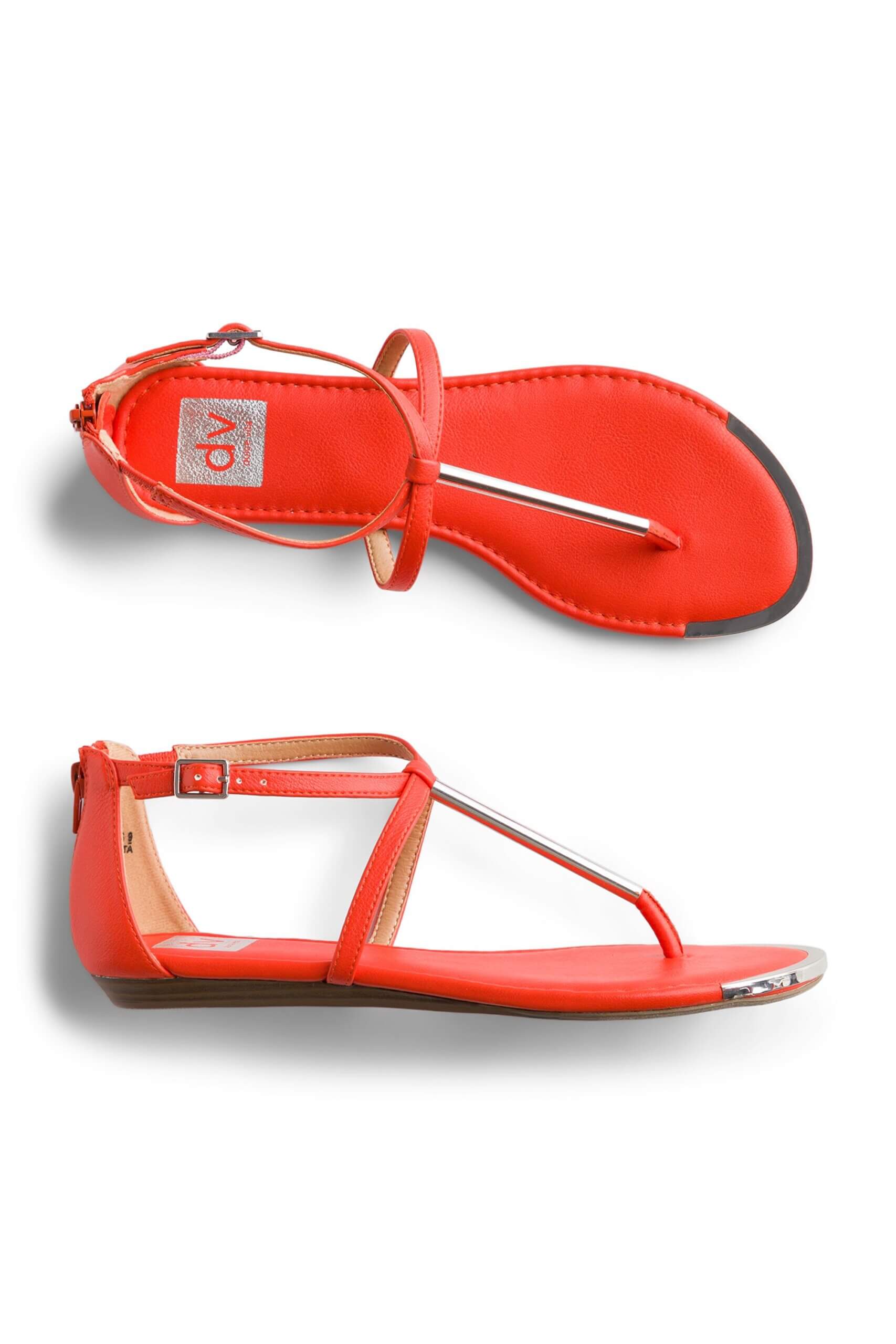 Stitch Fix women’s red sandals with metallic details.