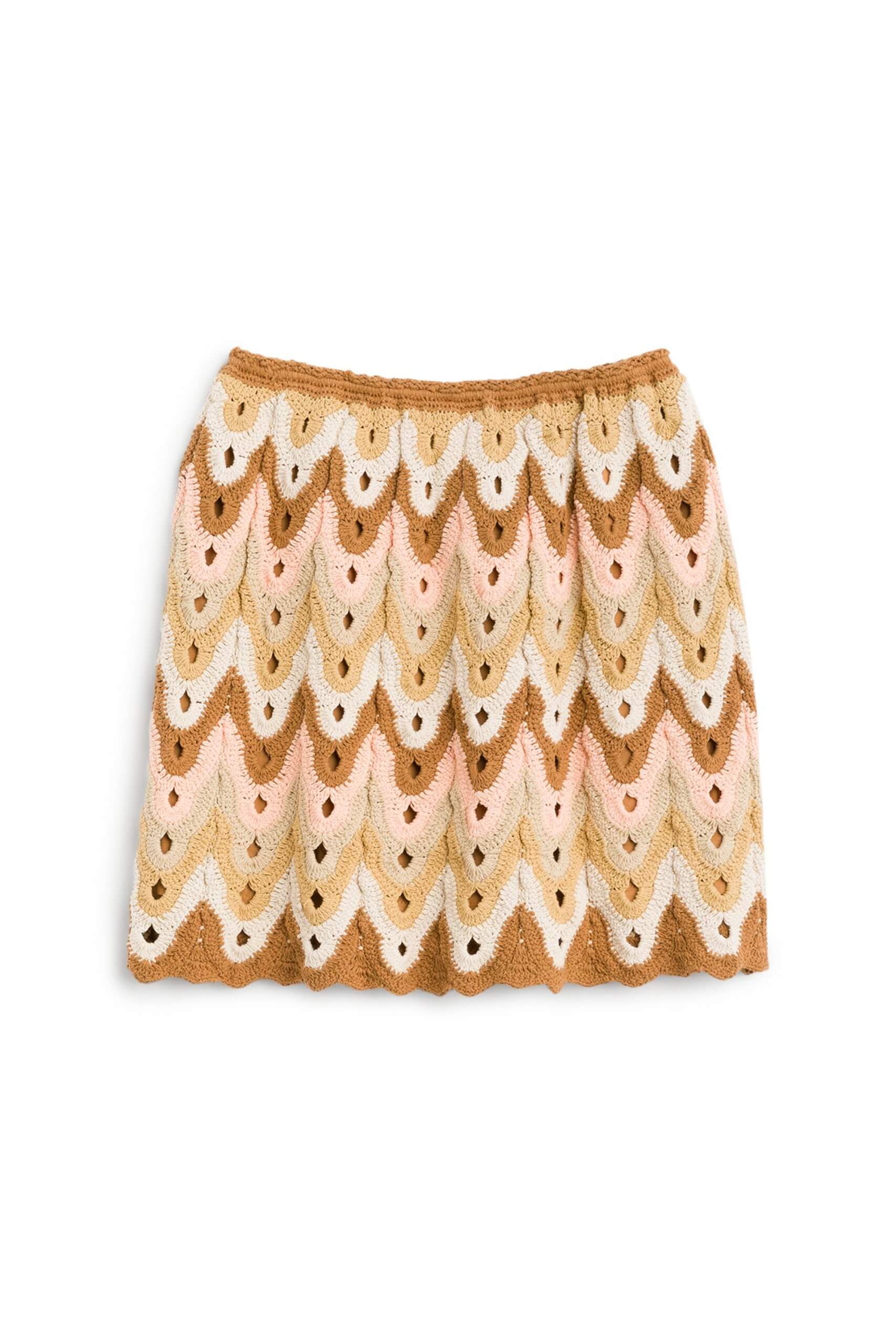 Stitch Fix women’s brown, pink and white crochet skirt.