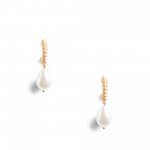 Stitch Fix women’s gold pearl drop earrings.