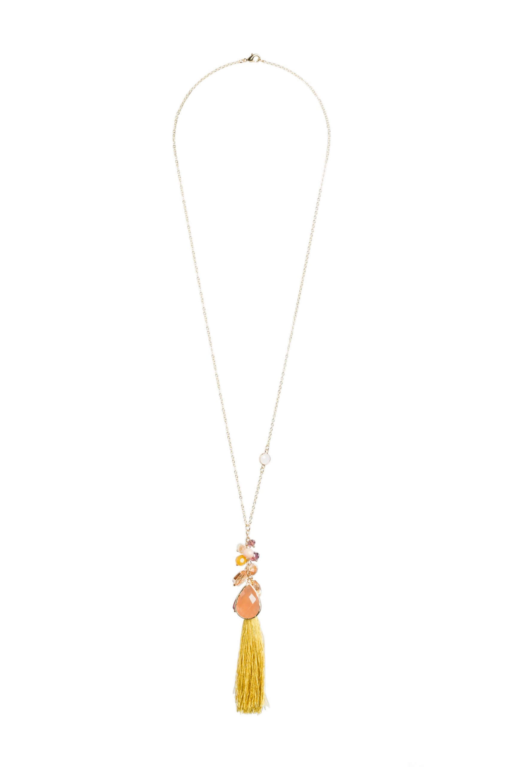 Stitch Fix Women's gold tassel charm necklace.