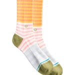Stitch Fix women's yellow, green, pink and blue striped socks.