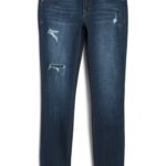 Stitch Fix women’s dark wash distressed jeans.