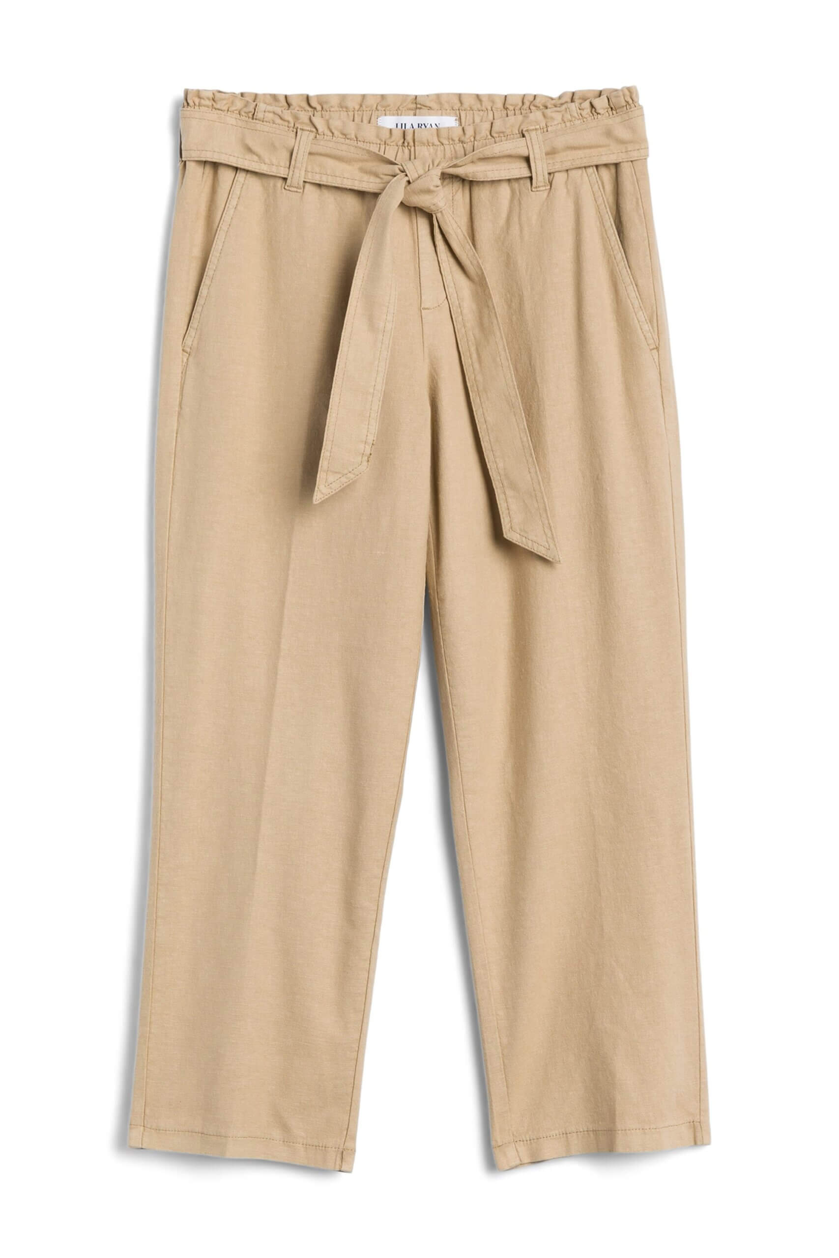 Stitch Fix women’s khaki paper bag trousers.
