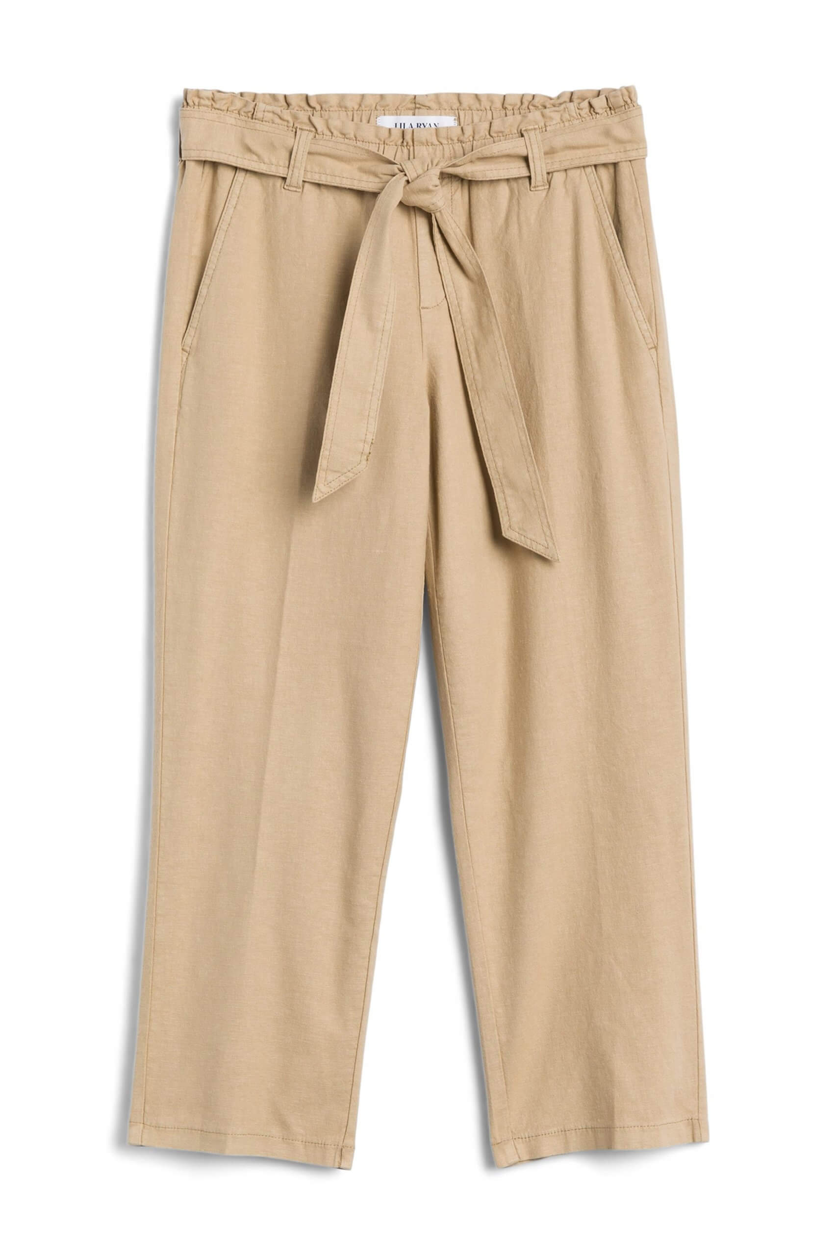 Stitch Fix women’s luxury fabric linen khaki paper-bag pants.
