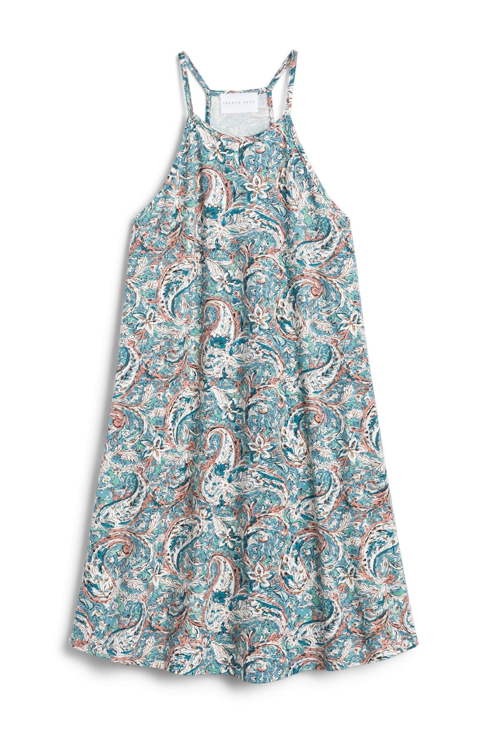 Stitch Fix Women's blue paisley print shift dress.